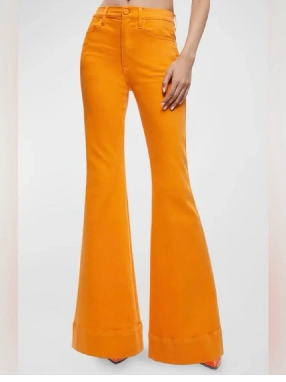Alice + Olivia Dylan High Rise Flared Jeans NWT 28 Daffodil